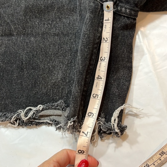 Outback rider BLACK frayed JEAN SHORTS RED stitch pockets Y2K men 30 STREET WEAR - Picture 7 of 12